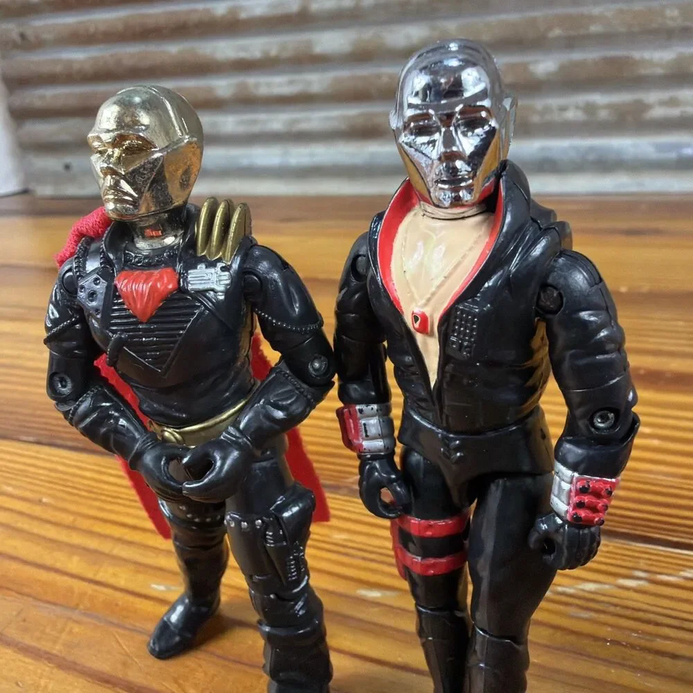 Vintage Hasbro G.I. Joe V1 Destro & 1988 V2 Destro (no Sword) Clean-Tight